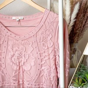 Orange Creek Pink Lace midi dress